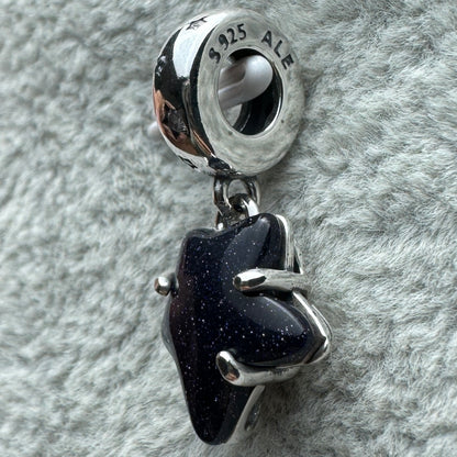 Charm Colgante Estrella Azul Pandora Vista Lateral