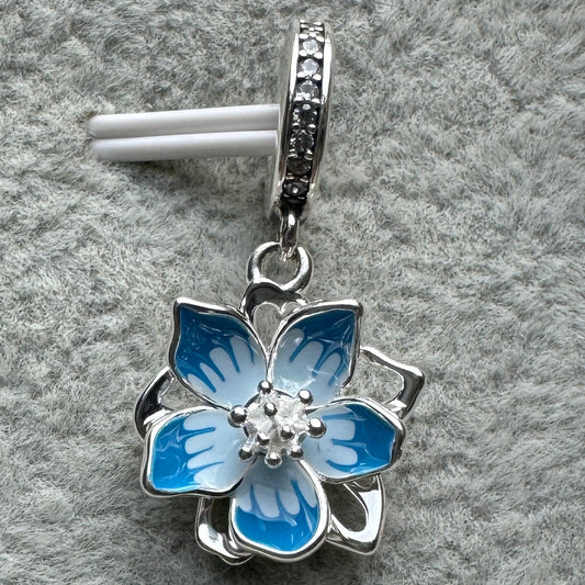 Charm Colgante Flor De Cerezo Azul Pandora 1