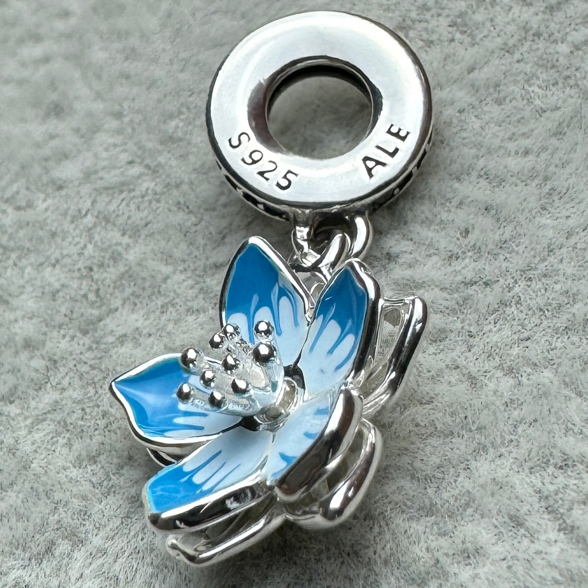 Charm Colgante Flor De Cerezo Azul Pandora 3