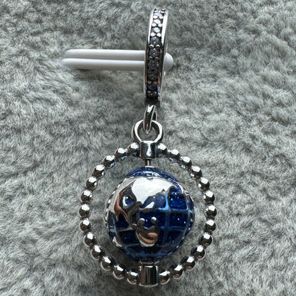 Charm Colgante Globo Terráqueo Giratorio Pandora Vista Desde Atrás