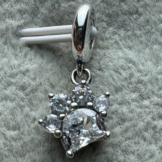 Charm Colgante Huella De Perro Brillante Pandora Vista Frontal