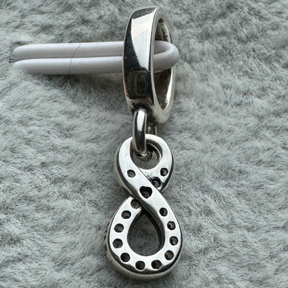 Charm Colgante Infinito Brillante Rosa Pandora Vista Desde Atrás