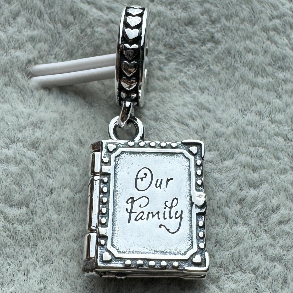 Charm Colgante Libro Familiar Que Se Puede Abrir Pandora Vista Frontal