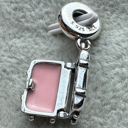 Charm Colgante Maleta De Viaje Que Se Puede Abrir Pandora Vista Lateral
