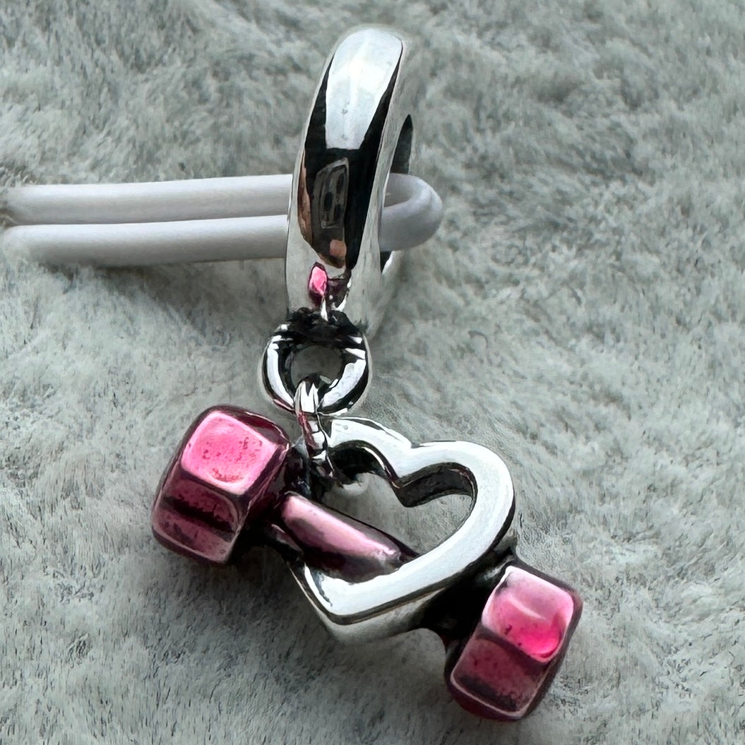 Charm Colgante Mancuerna Pandora Vista Desde Atrás