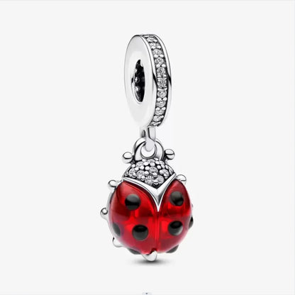 Charm Colgante Mariquita Roja De Cristal De Murano Pandora