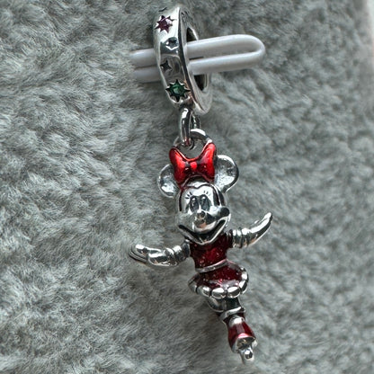 Charm Colgante Minnie Patinando Sobre Hielo Disney Pandora Vista Frontal