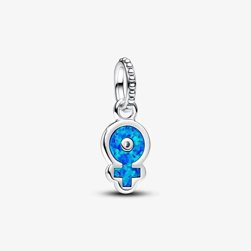 Charm Colgante Opalescente Azul Signo De La Mujer Pandora