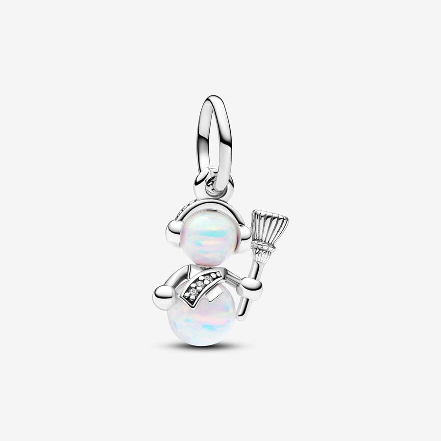 Charm Colgante Opalescente Muñeco De Nieve Pandora