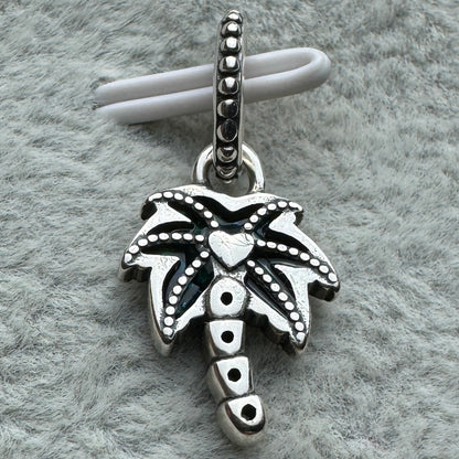 Charm Colgante Palmera Verde Opalescente Pandora Vista Desde Atrás