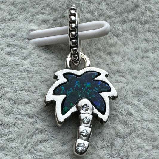 Charm Colgante Palmera Verde Opalescente Pandora Vista Frontal