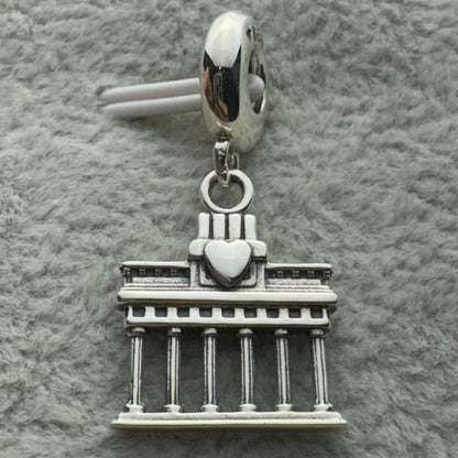 Charm Colgante Puerta De Brandeburgo Berlín Alemania Pandora Vista Frontal