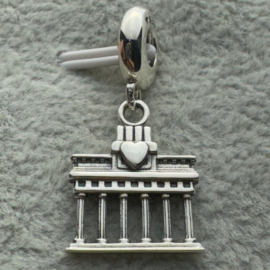 Charm Colgante Puerta De Brandeburgo Berlín Alemania Pandora Vista Frontal