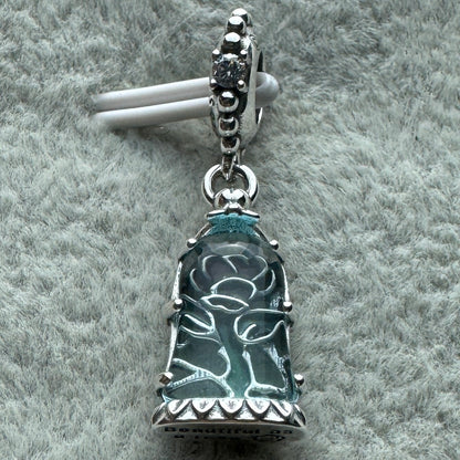 Charm Colgante Rosa Encantada De Princesa La Bella Y La Bestia De Disney Pandora Vista Frontal