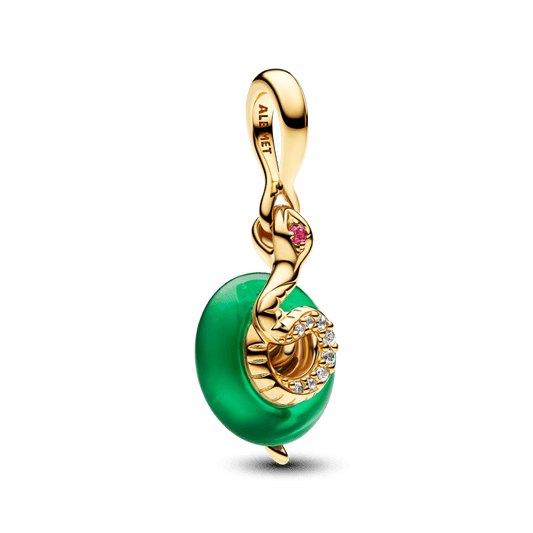 Charm Colgante Serpiente Verde De Cristal De Murano