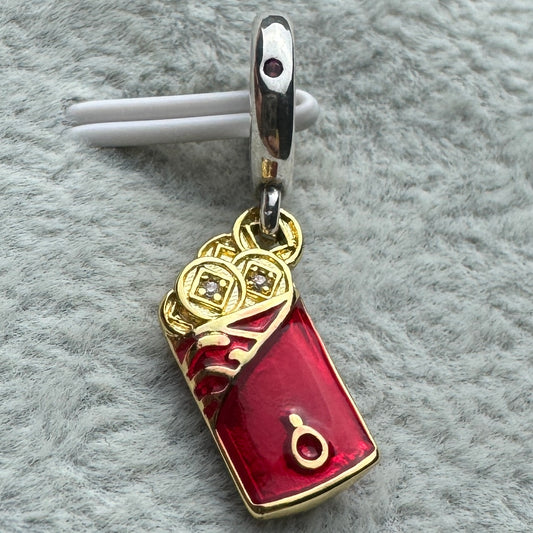 Charm Colgante Sobre De La Suerte Monedas Pandora Vista Frontal