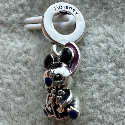 Charm Colgante Stitch Con Palomitas Disney Pandora Vista Lateral