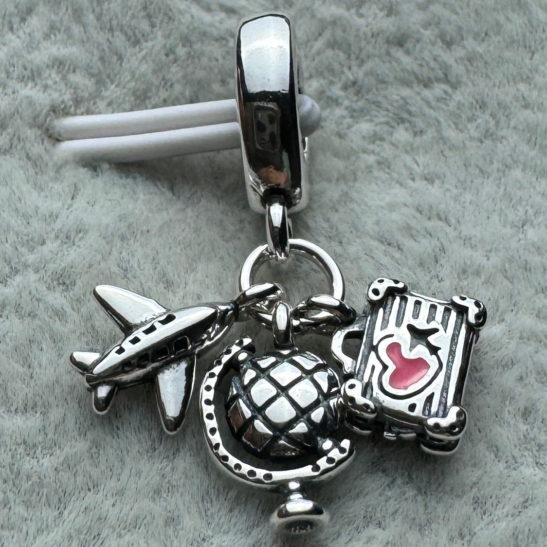 Charm Colgante Triple Avión, Globo Y Maleta Pandora Vista Frontal