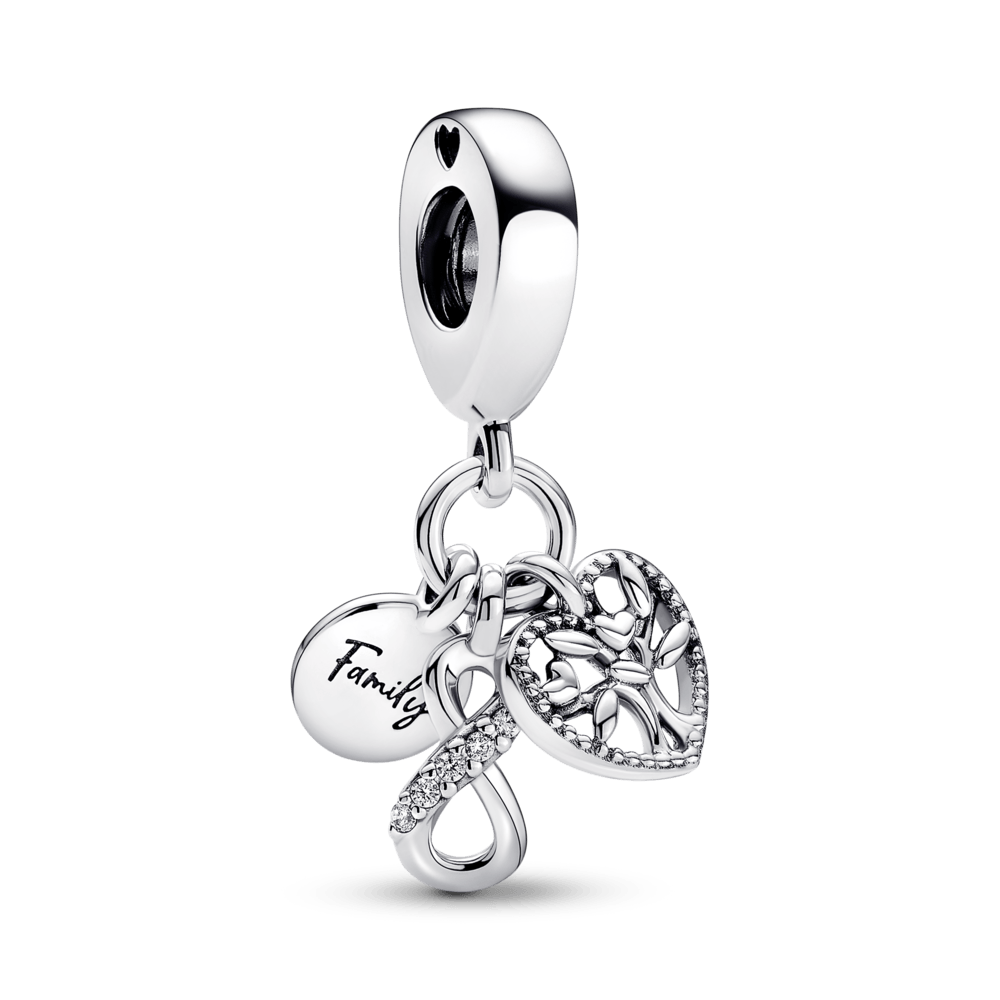 Charm Colgante Triple De La Familia (Árbol, Infinito E Insignia Familia) Pandora