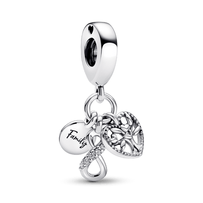 Charm Colgante Triple De La Familia (Árbol, Infinito E Insignia Familia) Pandora