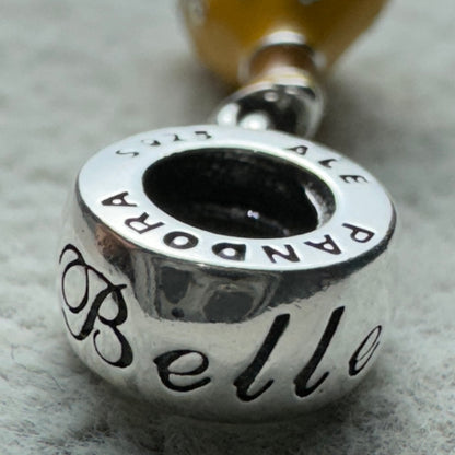 Charm Colgante Vestido Princesa Bella Disney Pandora Vista Del Aro Donde Aparece El Nombre