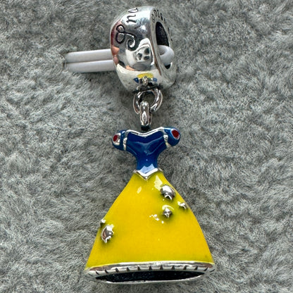Charm Colgante Vestido Princesa Blancanieves Disney Pandora Vista Frontal