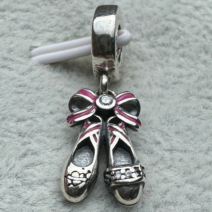 Charm Colgante Zapatillas De Ballet Bailarina Pandora Vista Frontal