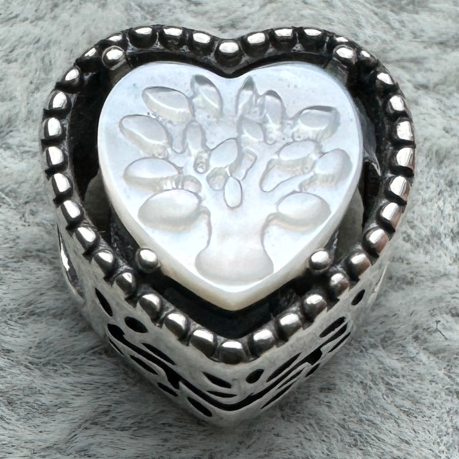 Charm Corazón Árbol De La Vida Familia Pandora Vista Frontal