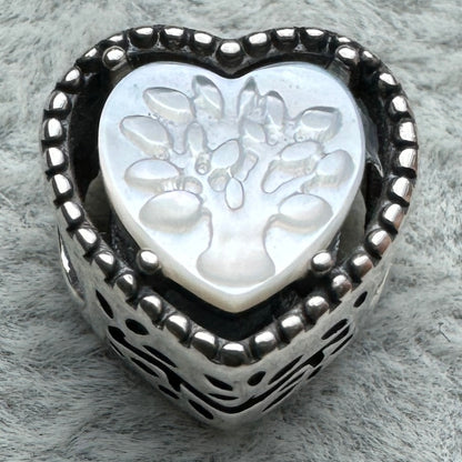 Charm Corazón Árbol De La Vida Familia Pandora Vista Frontal