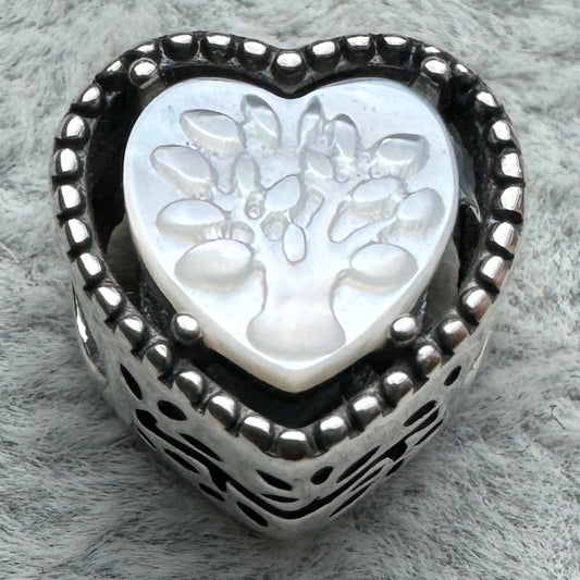 Charm Corazón Árbol De La Vida Familia Pandora Vista Frontal