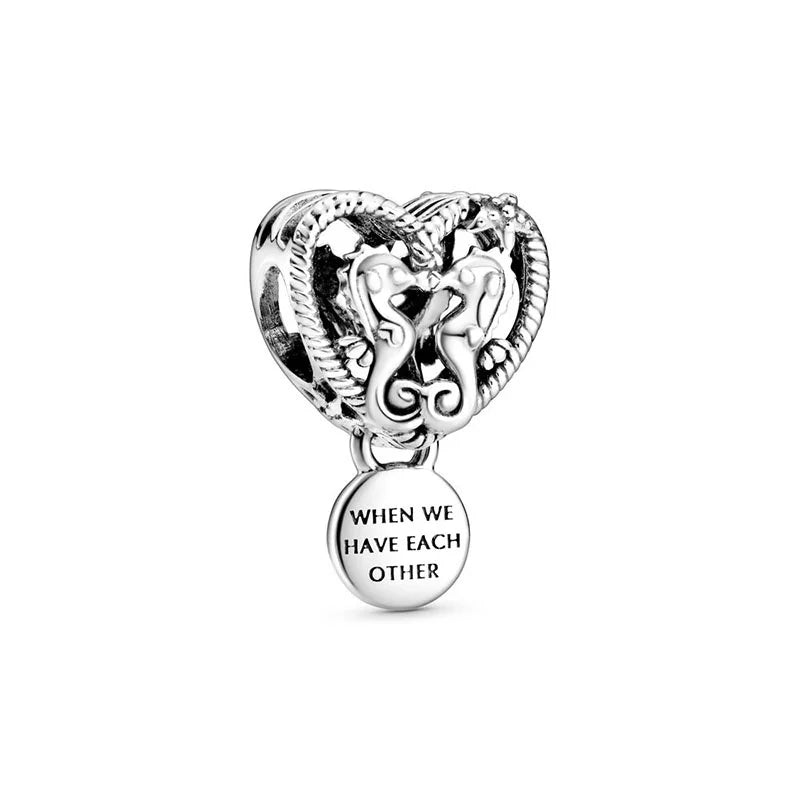 Charm Corazón Caballitos De Mar Pandora