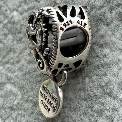 Charm Corazón Caballitos De Mar Pandora Vista Lateral