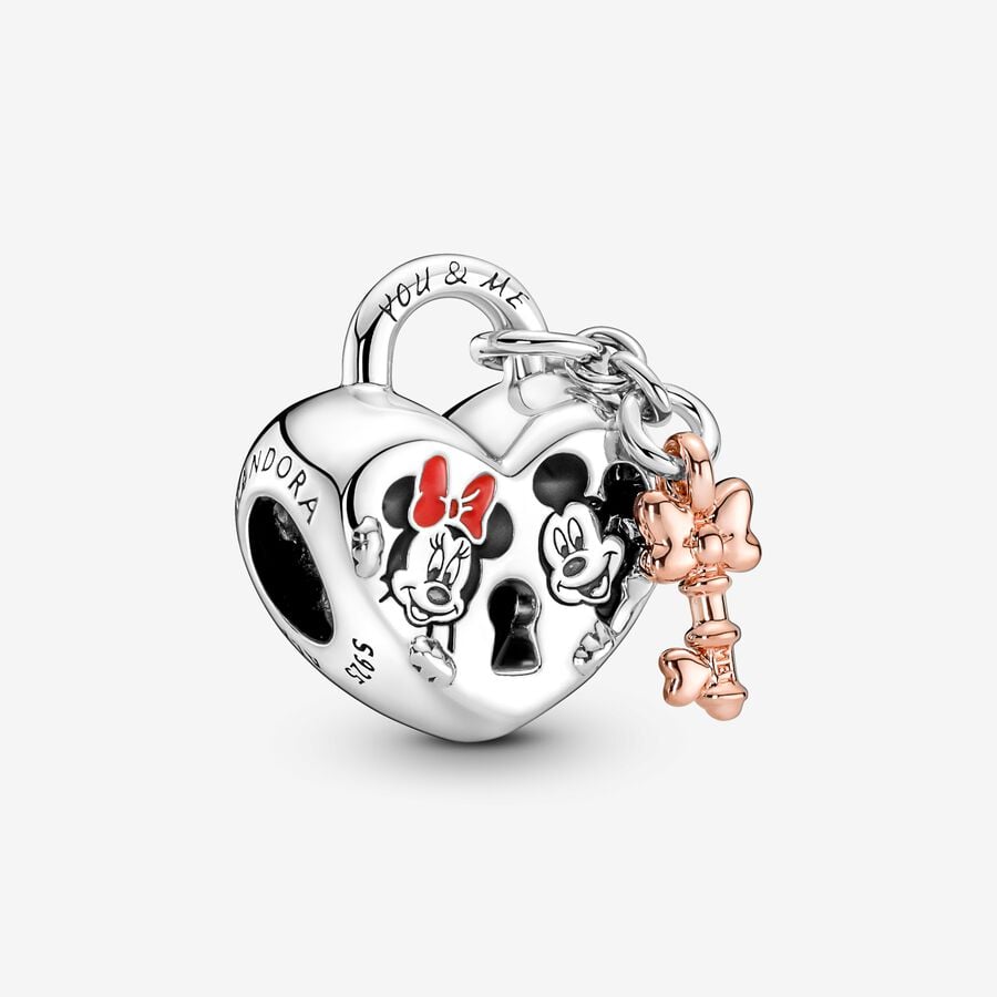 Charm Corazón Candado Mickey Y Minnie Disney Pandora