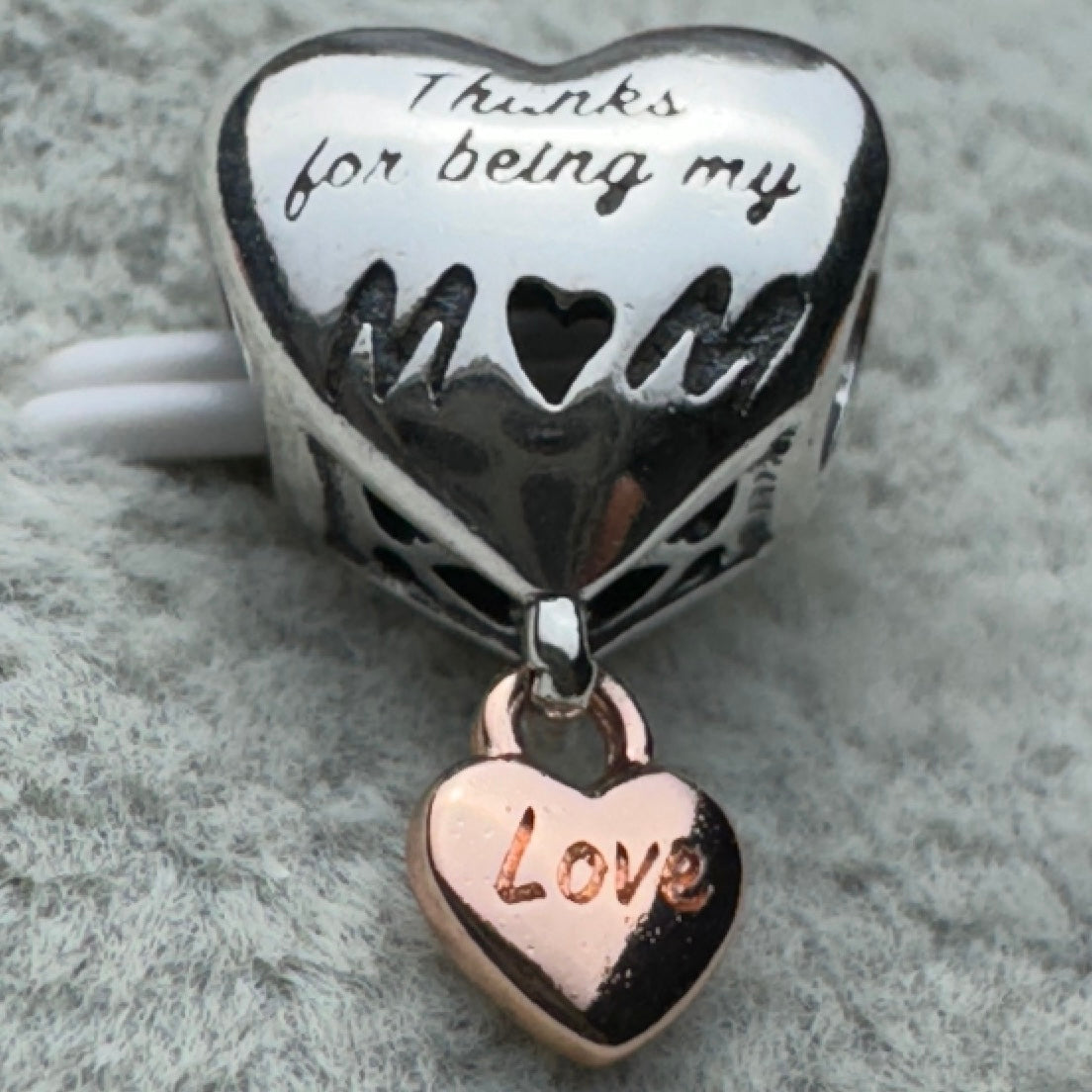 Charm Corazón Gracias Por Ser Mi Mamá Thanks For Being My Mom Pandora Vista Desde Atrás