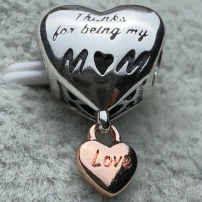 Charm Corazón Gracias Por Ser Mi Mamá Thanks For Being My Mom Pandora Vista Desde Atrás