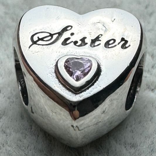 Charm Corazón Hermana Sister Pandora Vista Frontal