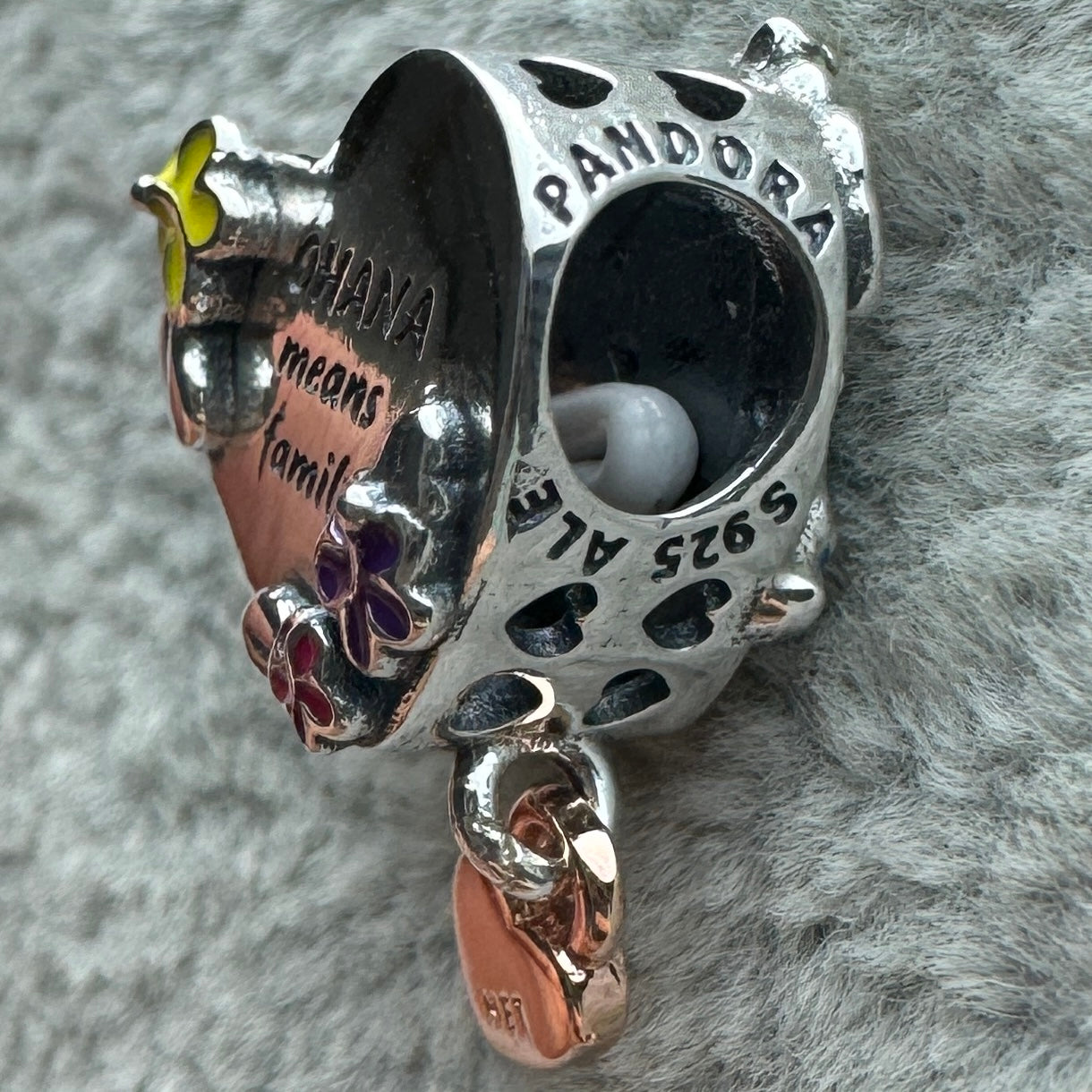 Charm Corazón Lilo Y Stitch Disney Pandora Vista Del Costado
