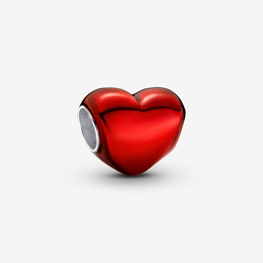 Charm Corazón Metálico Rojo Pandora