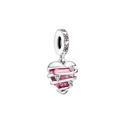 Charm Corazón Rosa Entrelazado Pandora