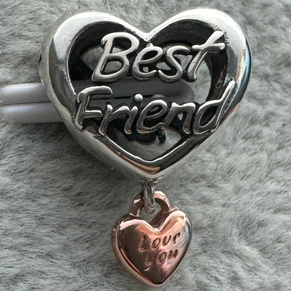 Charm Corazón Te Quiero Best Friend Mejor Amig Pandora Vista Desde Atrás