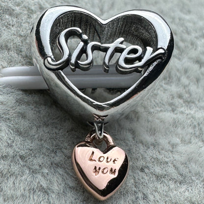 Charm Corazón Te Quiero Hermana Pandora Vista Frontal