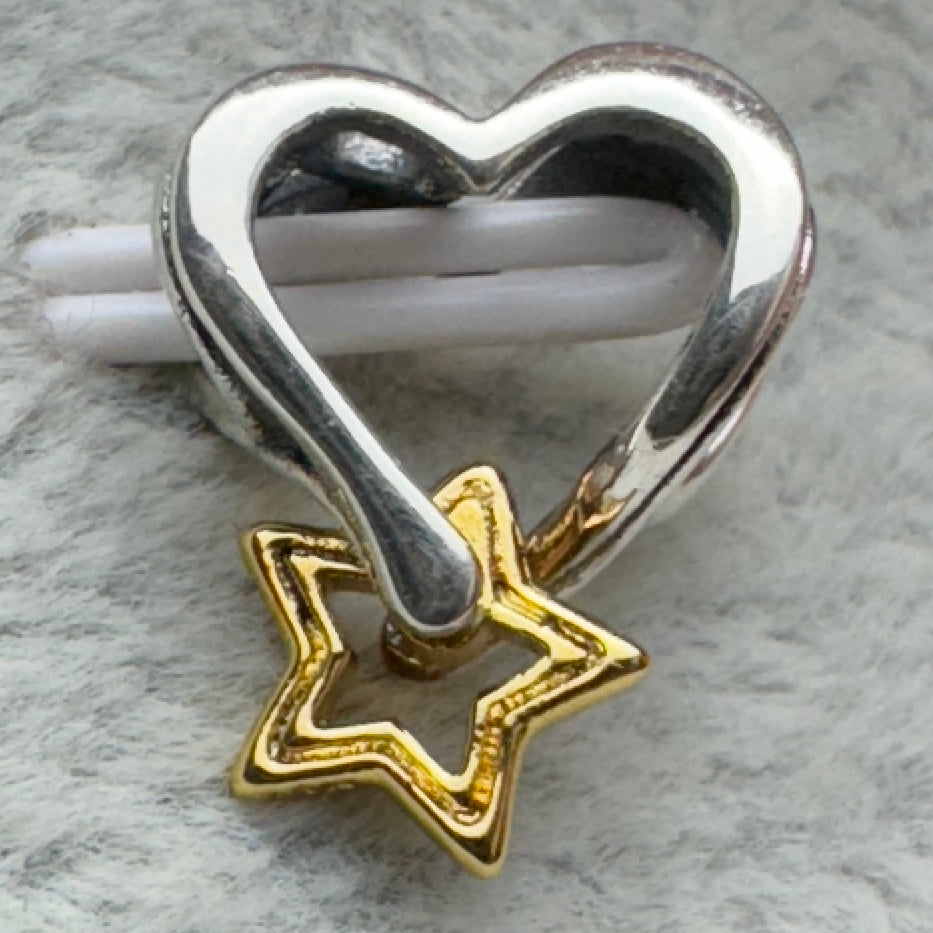Charm Corazón Y Estrella Dorada (My Lucky Star, Mi Estrella De La Suerte) Pandora Vista Desde Atrás