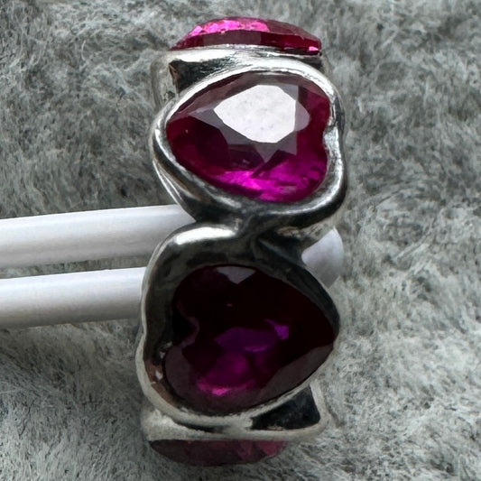 Charm Corazones Rojos Brillantes Pandora Vista Frontal