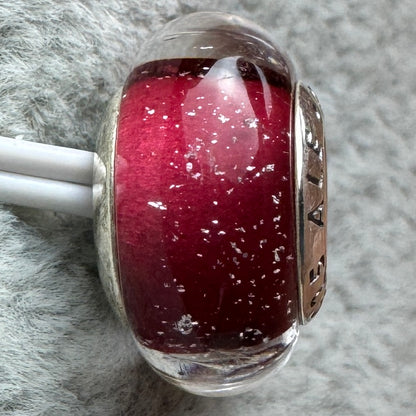 Charm Cristal De Murano Rojo Princesa Blanca Nieves Disney Pandora Vista Frontal