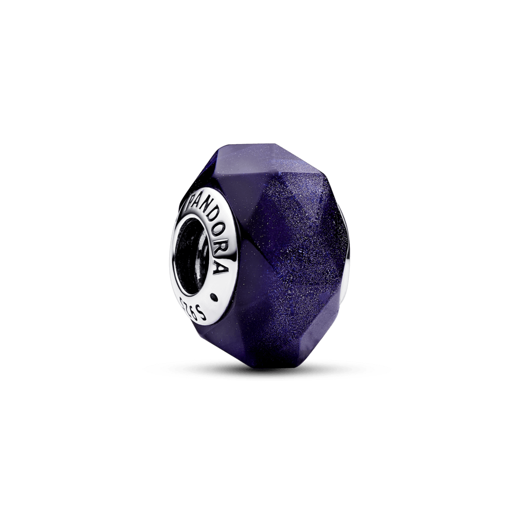 Charm De Cristal De Murano Azul Facetado Pandora