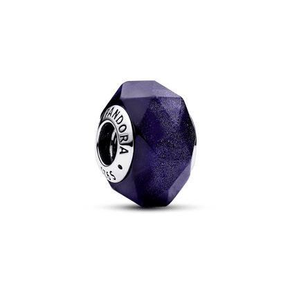 Charm De Cristal De Murano Azul Facetado Pandora
