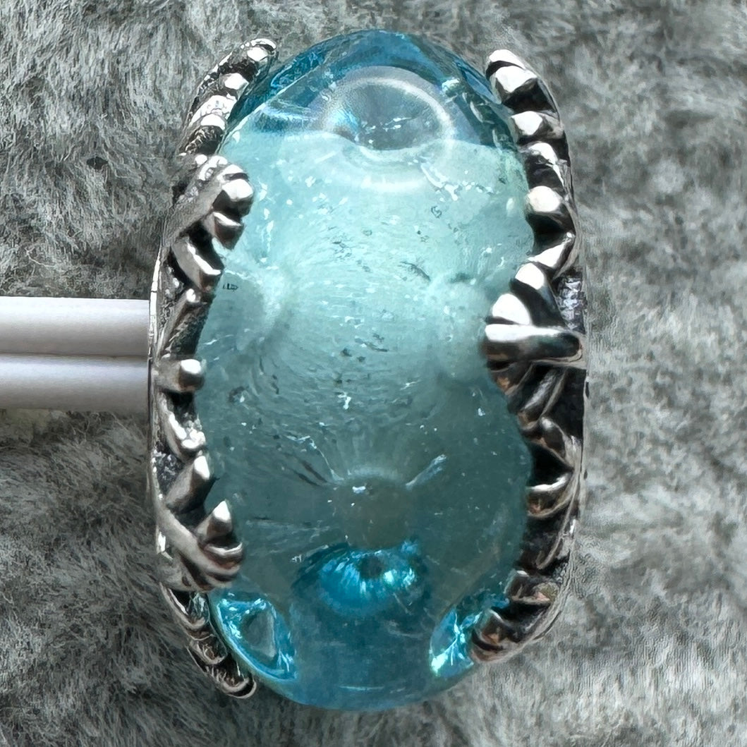 Charm De Cristal De Murano Copo De Nieve Pandora Vista Desde Atrás