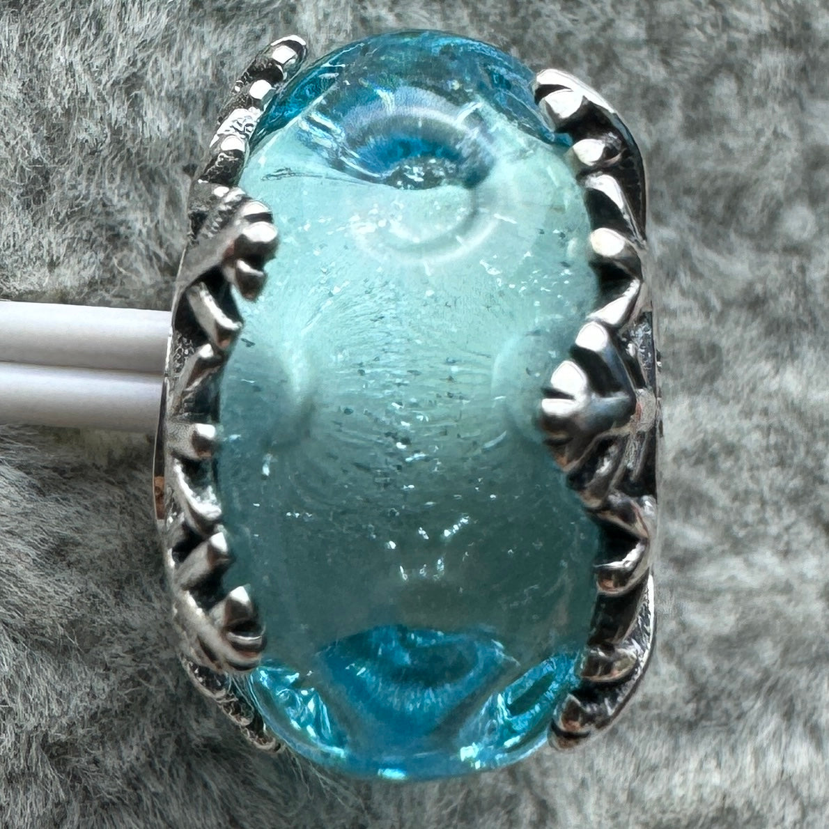 Charm De Cristal De Murano Copo De Nieve Pandora Vista Frontal