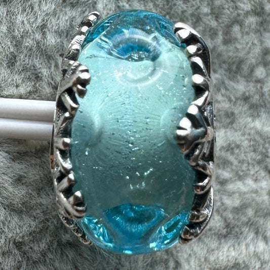Charm De Cristal De Murano Copo De Nieve Pandora Vista Frontal
