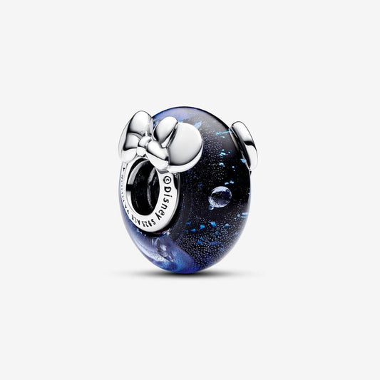 Charm De Cristal De Murano Mickey Y Minnie Azul Disney Pandora
